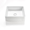 CETO CASCADE FLUTED SQUARE ABOVE COUNTER BASIN MATTE WHITE 415MM
