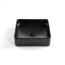 CETO CASCADE FLUTED RECTANGULAR ABOVE COUNTER BASIN MATTE BLACK 380MM