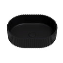 CETO ALLY FLUTED OVAL SHAPE ABOVE COUNTER BASIN MATTE BLACK 480MM