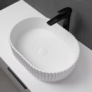 CETO ALLY FLUTED OVAL SHAPE ABOVE COUNTER BASIN GLOSS WHITE 480MM