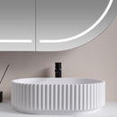 CETO ALLY FLUTED OVAL SHAPE ABOVE COUNTER BASIN MATTE WHITE 480MM