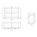 AULIC CURVA CURVED MATTE WHITE 1500MM DOUBLE BOWL FLOOR STANDING VANITY W/ QUADRO HETTICH RUNNERS