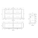 AULIC CURVA CURVED MATTE WHITE 1800MM DOUBLE BOWL FLOOR STANDING VANITY W/ QUADRO HETTICH RUNNERS
