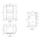 AULIC CURVA CURVED MATTE WHITE 750MM SINGLE BOWL FLOOR STANDING VANITY W/ QUADRO HETTICH RUNNERS