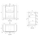 AULIC CURVA CURVED MATTE WHITE 900MM SINGLE BOWL FLOOR STANDING VANITY W/ QUADRO HETTICH RUNNERS