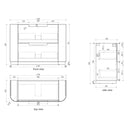 AULIC VARCELLI CURVED HARVEST OAK 1200MM SINGLE BOWL FLOOR STANDING VANITY W/ QUADRO HETTICH RUNNERS