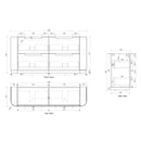 AULIC VARCELLI CURVED HARVEST OAK 1800MM DOUBLE BOWL FLOOR STANDING VANITY W/ QUADRO HETTICH RUNNERS