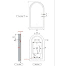 AULIC CANTERBURY LED MIRROR MATTE WHITE 3 COLOUR LIGHTS 500X900MM