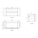 AULIC VARCELLI TIER CURVED HARVEST OAK 1200MM SINGLE BOWL WALL HUNG VANITY W/ QUADRO HETTICH RUNNERS