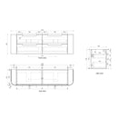 AULIC VARCELLI TIER CURVED HARVEST OAK 1800MM DOUBLE BOWL WALL HUNG VANITY W/ QUADRO HETTICH RUNNERS