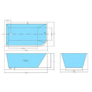 POSEIDON LEFT CORNER MULTI-FIT BATHTUB GLOSS WHITE (AVAILABLE IN 1400MM, 1500MM AND 1700MM)