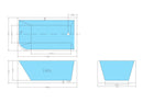 POSEIDON GLOSS WHITE RIGHT CORNER MULTI-FIT BATHTUB 510MM HEIGHT (AVAILABLE IN 1400MM, 1500MM AND 1700MM)