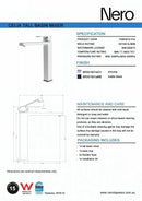 NERO CELIA Tall Basin Mixer