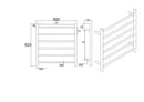 Round Black Electric Heated Towel Rack 6 Bars