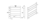 Square Chrome Electric Heated Towel Rack 6 Bars