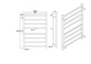 Square Black Electric Heated Towel Rack 8 Bars