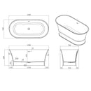 CETO HARRINGTON FREESTANDING BATHTUB MATTE WHITE (AVAILABLE IN 1500MM AND 1700MM)