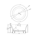 CETO COMO FREESTANDING BATHTUB GLOSS WHITE 1280MM