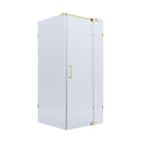 BELLA VISTA KENDRA FRAMELESS OVERLAPPED FRONT AND RETURN PANEL SHOWER SCREEN FRENCH GOLD