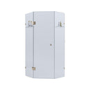 BELLA VISTA FRAMELESS DIAMOND CORNER SHOWER SCREEN BRUSHED NICKEL