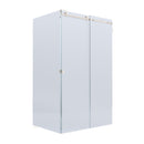 BELLA VISTA VICTORIA FRAMELESS SLIDING FRONT AND RETURN PANEL SHOWER SCREEN BRUSHED NICKEL
