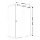 BELLA VISTA VICTORIA FRAMELESS SLIDING FRONT AND RETURN PANEL SHOWER SCREEN CHROME