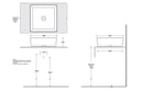 JOHNSON SUISSE VENEZIA SQUARE COUNTER TOP BASIN ASH 380MM