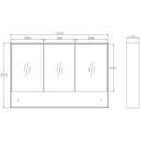 OTTI BYRON NATURAL OAK MIRROR SHAVING CABINET 1200MM