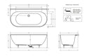 JOHNSON SUISSE VENEZIA WALL FACED FREESTANDING BATH GLOSS WHITE 1660MM