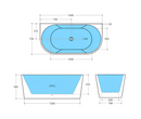 POSEIDON ELIVIA BACK TO WALL BATH MATTE WHITE (AVAILABLE IN 1400MM, 1500MM AND 1700MM)