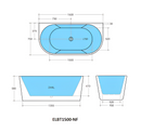 POSEIDON ELIVIA BACK TO WALL NF BATH GLOSS WHITE (AVAILABLE IN 1400MM, 1500MM AND 1700MM)