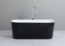 POSEIDON ELIVIA BACK TO WALL NF BATHTUB GLOSS BLACK AND GLOSS WHITE (AVAILABLE 1500MM AND 1700MM)