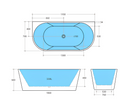POSEIDON ELIVIA BACK TO WALL BATH MATTE WHITE (AVAILABLE IN 1400MM, 1500MM AND 1700MM)