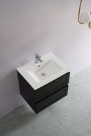 CETO FREMANTLE MATTE BLACK 600MM SINGLE BOWL WALL HUNG VANITY