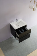 CETO FREMANTLE MATTE BLACK 600MM SINGLE BOWL WALL HUNG VANITY