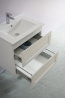 CETO FREMANTLE MATTE WHITE 600MM SINGLE BOWL WALL HUNG VANITY