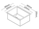 ABEY ALFRESCO PARTY 320 SINGLE BOWL KITCHEN SINK STAINLESS STEEL 380MM