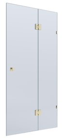 BELLA VISTA VALENTINA FRAMELESS PIVOT FRONT ONLY SHOWER SCREEN FRENCH GOLD