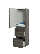 POSEIDON WALL HUNG TALL BOY DARK GREY 400MM X 1350MM
