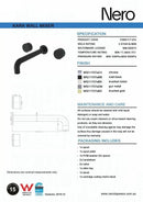 NERO KARA Wall Basin Set 180mm