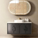 OTTI LAGUNA BLACK AMERICAN OAK 1200MM SINGLE BOWL WALL HUNG VANITY
