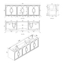 OTTI LAGUNA NATURAL AMERICAN OAK 1800MM DOUBLE BOWL WALL HUNG VANITY