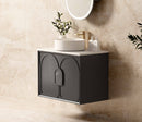 OTTI LAGUNA BLACK AMERICAN OAK 750MM SINGLE BOWL WALL HUNG VANITY
