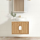 OTTI LAGUNA NATURAL AMERICAN OAK 750MM SINGLE BOWL WALL HUNG VANITY