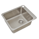 ABEY SINGLE BOWL LAUNDRY SINK WITH DUAL BYPASS STAINLESS STEEL 406MM
