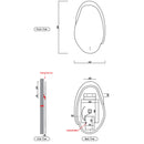 AULIC EVANSTONE ASYMMETRICAL FRAMELESS LED MIRROR MATTE GREY 530X900MM