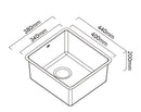ABEY LUCIA SINGLE BOWL KITCHEN SINK STAINLESS STEEL 380MM