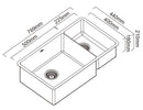 ABEY LUCIA 1 & 3/4 DOUBLE BOWL KITCHEN SINK STAINLESS STEEL 769MM