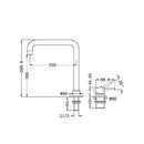 MECCA Hob Basin Mixer Square Swivel Spout