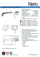 NERO MECCA WALL BASIN/BATH MIXER SEPARATE BACK PLATE
